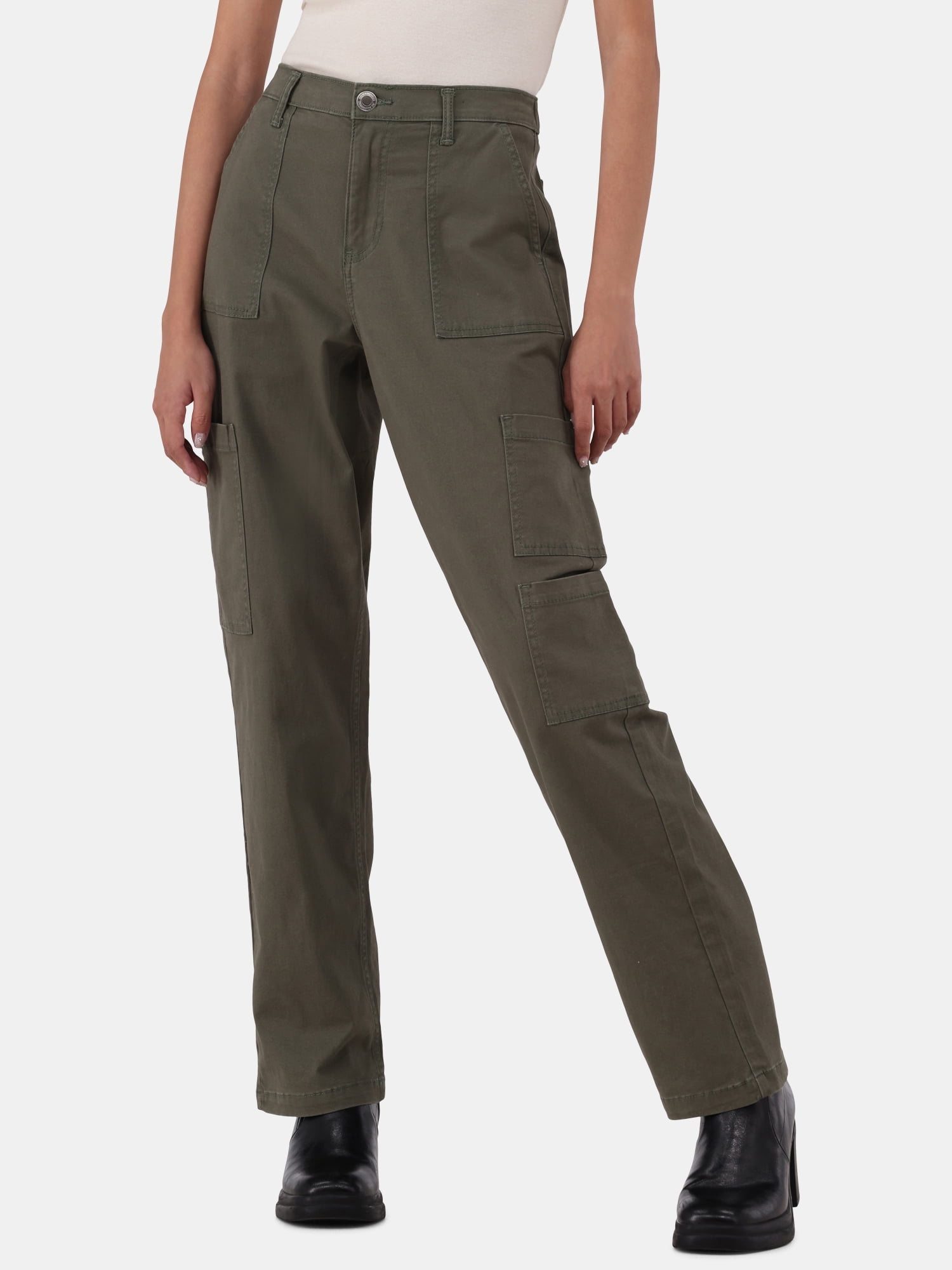 No Boundaries Wide Leg Cargo Pants, 31'' Inseam, Women's