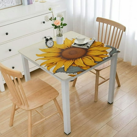 

YANMS Sunflower Waterproof Square Tablecloth 100% Polyester Fiber 52*52