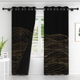 thumbnail image 2 of Lfeey Room Darkening Blackout Curtains, Insulated Room Darkening, Black Gold, 42 inches Wide by 84 inches Long, 2 Panels, 2 of 6