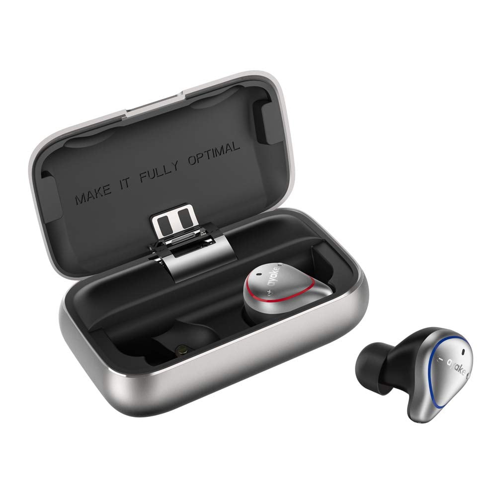 Ayake Silver O5 Bluetooth 5.0 Headphones Waterproof IPX7, Wireless Earbuds Sports, Richer Bass HiFi Stereo in-Ear Earphones w/Mic, 7-9 Hours Playback Noise Cancelling Headsets (Auto-Pairing)