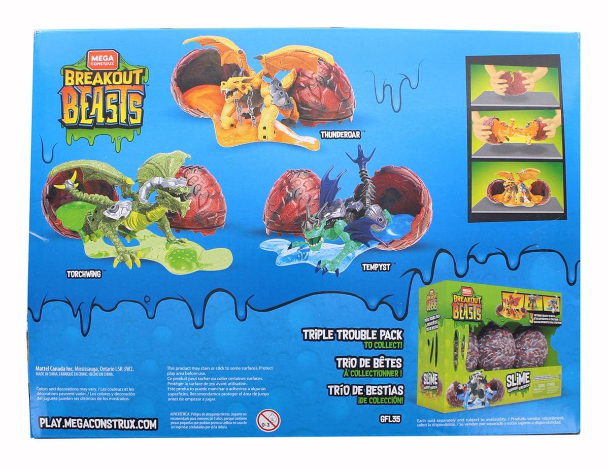 mega construx breakout beasts 3 pack