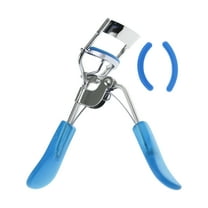Unique Bargains 1 Pc Women Flat Handle Eyelash Curler for Business Travel Light Carbon Steel PS Clear Blue