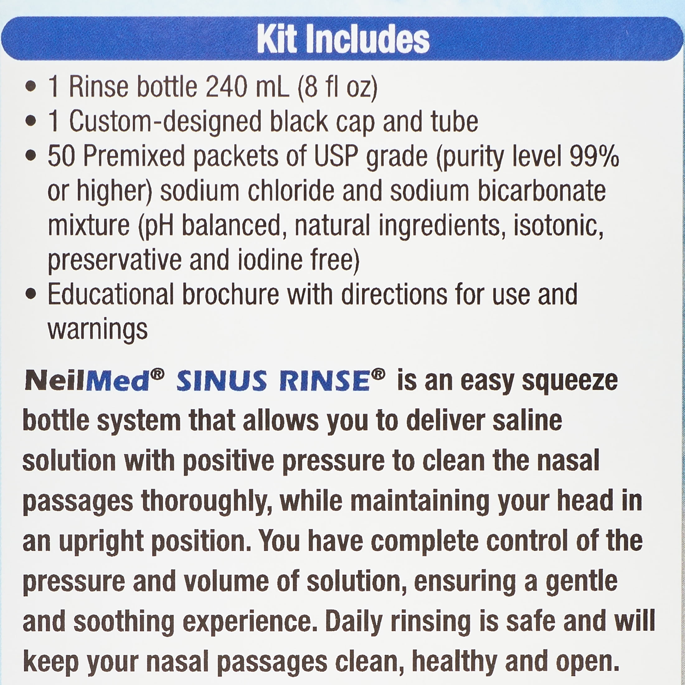 Nasal Rinse Kit - Includes Saline Solution - Vive Health