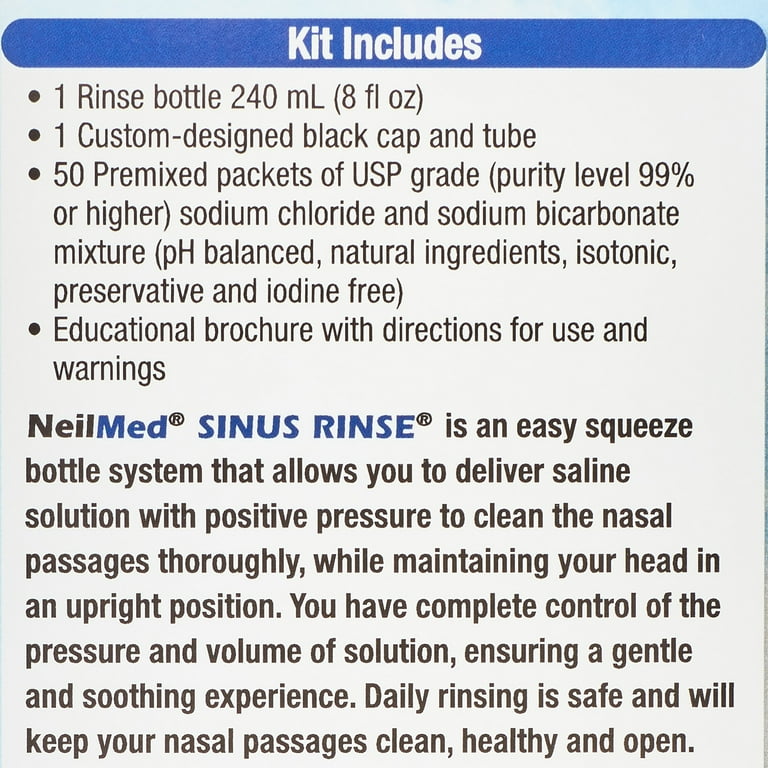 NeilMed Sinus Rinse - A Complete Sinus Nasal Rinse Kit, 50 count