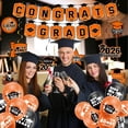 thumbnail image 2 of Graduation 2026 Decorations, Congrats Grad Banner, Orange Black and Blue Balloons, Graduation Balloons, Photo Booth Props, Graduation Cap Decorations, 12 In, 28 Pc, Indoor Outdoor, 2 of 5
