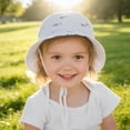 thumbnail image 2 of felwors Sun Protection Hat Toddler Girls Wide Brim Summer Outdoor hat Cotton Baby Bucket Hat with Strap, 2 of 7