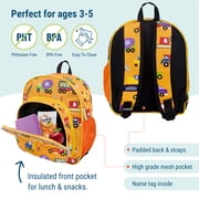 Wildkin Kids 12 Inch Backpack for Toddler Boys and Girls, Insulated Front Pocket (Under Construction Yellow)