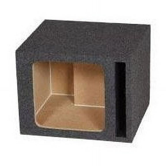 Qpower HD115 VENT SQ 15 in. Single Square Vented Subwoofer Enclosure Box, Charcoal