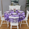 thumbnail image 2 of Purple Lilac Camo Classic Shapes Pattern Round Tablecloth 60"x60",Wrinkle Wipeable Table Cloth for Kitchen Dining Room Picnic Patio Party, 2 of 6