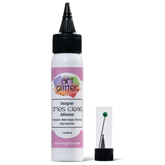 Art Glitter Precision Clear Craft Glue 2oz with Metal Tip