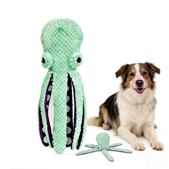 Octopus Squeaky Dog Toy - Large 18.5" Plush Chew Toy for Medium/Large Dogs, Interactive Dog Toy