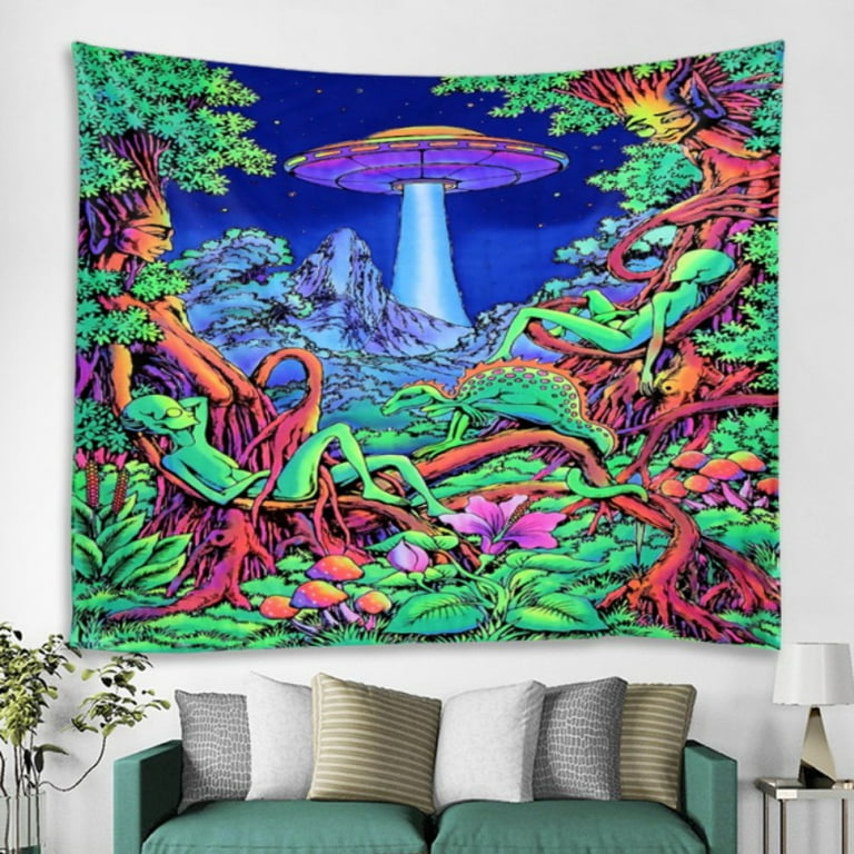 Psychedelic Mushroom Tapestry Starry Wall Tapestry Fantasy Plant