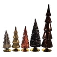 thumbnail image 2 of Christmas Brown Hued Glass Trees Set / 5 Decorate Mantle Christmas Decor Ms2040br, 2 of 3