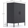 thumbnail image 2 of Metal Storage Locker Cabinet, Steel Accent Storage Cabinet with Adjustable Shelves, Free Standing Sideboard Cabinet for Office Home,Black, 2 of 7