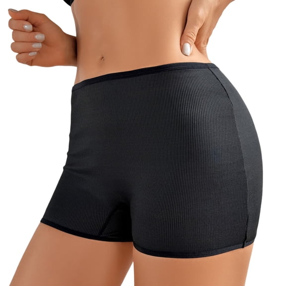 Cotton Menstrual Panty 4-Layer Leak Proof Underwear Black Panties for Women High Flow