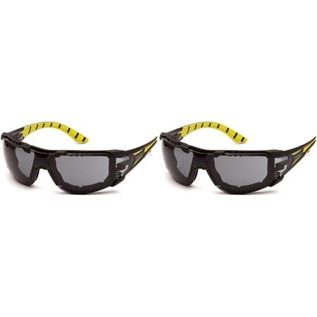 Pyramex Endeavor Plus Durable Safety Glasses Black/Green Foam Frame, Gray Anti-fog Lens 1 Count (Pack of 1)