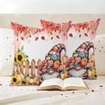 thumbnail image 3 of Pink Gnomes Fall Outdoor Waterproof Pillow Covers, Thanksgiving Pumpkin Sunflower Eucalyptus Decorative Square Throw Pillowcase Sofa Cushion Sham for Patio/Couch/Chair, 24"x24" 2 Pack, 3 of 8