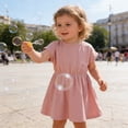 thumbnail image 5 of Dresses for Toddler Girls Short Sleeve Casual Girls Flowy Dress Cute Clothes for Toddler Girls 12-18 Months, 5 of 9