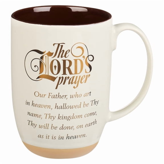 Christian Art Gifts Ceramic Coffee & Tea Mug: The Lord's Prayer, Brown, 15 Oz., (Hardcover)
