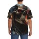 thumbnail image 3 of Balery Cyberpunk Skull American Flag Camisa Casual de Manga Corta con Botones para Hombre, Texturizada, Estilo Cubano, para Playa, Verano-Medium, 3 of 5