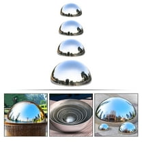 BESTONZON Gazing Globes Gazing Hemisphere Ball Silver Stainless Steel 4Pcs