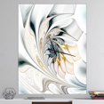 thumbnail image 2 of DesignArt White Stained Glass Floral Art Large Wall Clock, 2 of 4