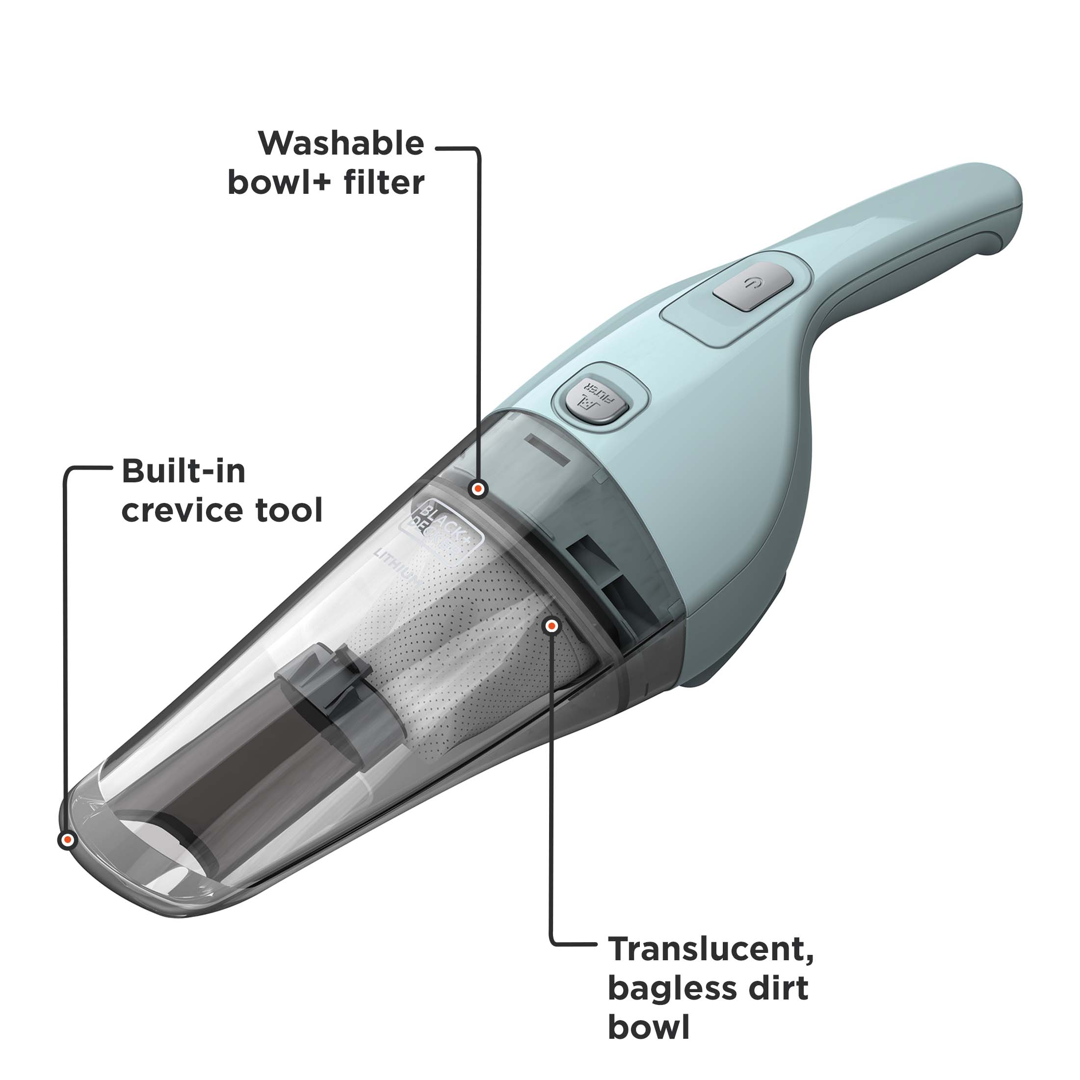 BLACK+DECKER Compact Lithium Hand Vacuum, HNV220BCZ12FF - image 2 of 7