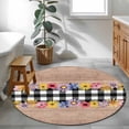 thumbnail image 4 of Colorful Flowers Round Rug 4ft Washable Circle Entryway Rugs Non Slip Spring Floral Elegant Pastoral Wooden Area Rug Indoor Floor Carpet for Bedroom Kitchen Living Room Home Office Dining Room, 4 of 8