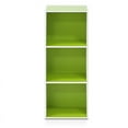 thumbnail image 4 of Furinno LUDER Engineered Wood 3-Tier Open Shelf Bookcase in White/Green, 4 of 6