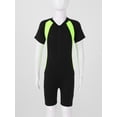 thumbnail image 4 of Fldy Kids One Piece Shorty Swimsuit Zipper Front Rash Guard Swimwear Quick Dry Bathing Suit Wetsuit Black Yellow 14, 4 of 7