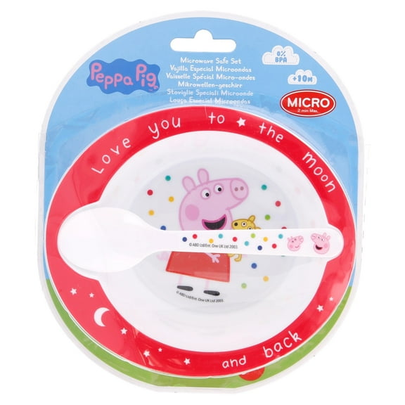 Stor Peppa Pig Toddler Bowl & Spoon 2 Piece Set Microwave Safe