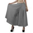 thumbnail image 4 of Moomaya WoMen's Flair Wide Leg Plazzo Pants Solid Color Elastic Waist Bottomwear, 4 of 6