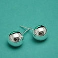 thumbnail image 3 of Ayyufe 1 Pair Women Silver Color Stainless Steel Round Ball Ear Studs Earrings for Party, 3 of 6