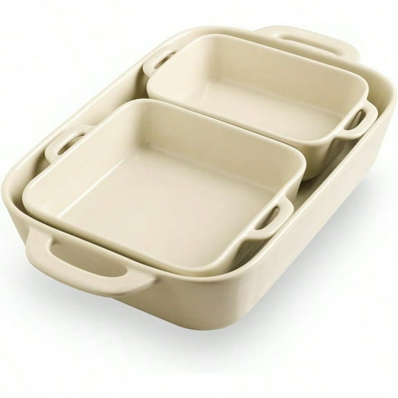 Ceramic Bakeware Set Rectangular Baking Dish for Cooking Kitchen Cake Dinner Banquet and Daily Use Casserole Dishes for Oven Porcelain Baking Pans