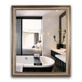 thumbnail image 2 of RADIANCE Goods Textured Brass Rectangular Framed Wall Mirror 33" Height, 2 of 7
