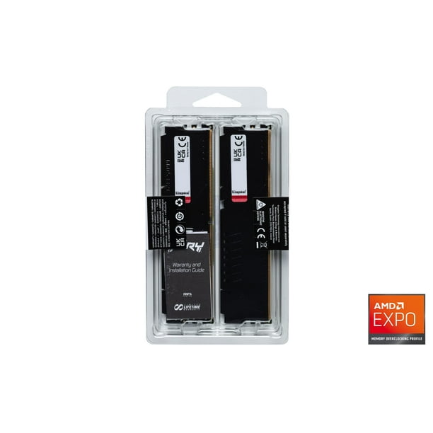 Kingston FURY 16GB（8GB×2）DDR5-5200MHz Kingston FURY Beast 16GB (2x8GB) 5200MT/s DDR5 CL40 Desktop Memory