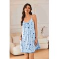 thumbnail image 6 of Ekouaer Nightgowns for Women Spaghetti Strap Sleepwear Sleeveless Sleep Dress with Pockets, 6 of 6