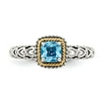thumbnail image 5 of 925 Sterling Silver With Real 14kt Blue Topaz Ring Size: 7; for Adults and Teens; for Women and Men, 5 of 6