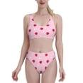 thumbnail image 2 of Picia Strawberry And Heart Women's High Waisted Bikini Scoop Neck Swimsuit Two Pieces Bathing Suit-Small, 2 of 8