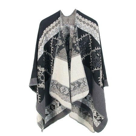 

Dadaria Shawl Wraps for Women Winter Warm Oversized Printing Blanket Cape Wraps Shawl Cardigans Black 130x150cm Women