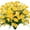 Yellow, variant on Morttic 4 Bundles Artificial Daisies Flowers, 4 Bundles Fake Mums Outdoor Plants with Fake Flowers, UV Resistant No Fade Plastic Faux Daisy Flower Plants Shrubs for Garden Home Decoration（Fuchsia）
