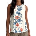 thumbnail image 2 of Fewfanhot Women's 4th of July Floral Print Tank Top, Patriotic Sleeveless Blouse with Red White Blue Flowers, Casual Summer Independence Day Top, S-3XL, 2 of 6
