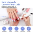 thumbnail image 5 of Cordless Electric Nail Drill Kit with Storage Base (Holds 8 Replaceable Drill Bits) - 3 - Speed LED Display, Rechargeable & Multipurpose for Easy Manicure/Pedicure, 5 of 7
