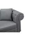 thumbnail image 3 of Valencia Sofas Abruzzo Tufted Chesterfield Sofa with 2 Decorative Pillows - Grey, 3 of 4