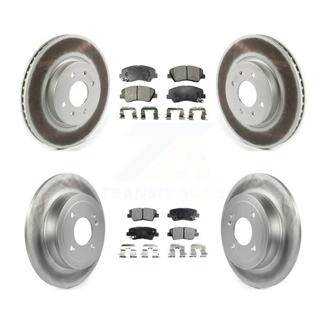Transit Auto Front Rear Coated Disc Brake Rotors and Ceramic Pads Kit for Car Kia Rio KGT-102156