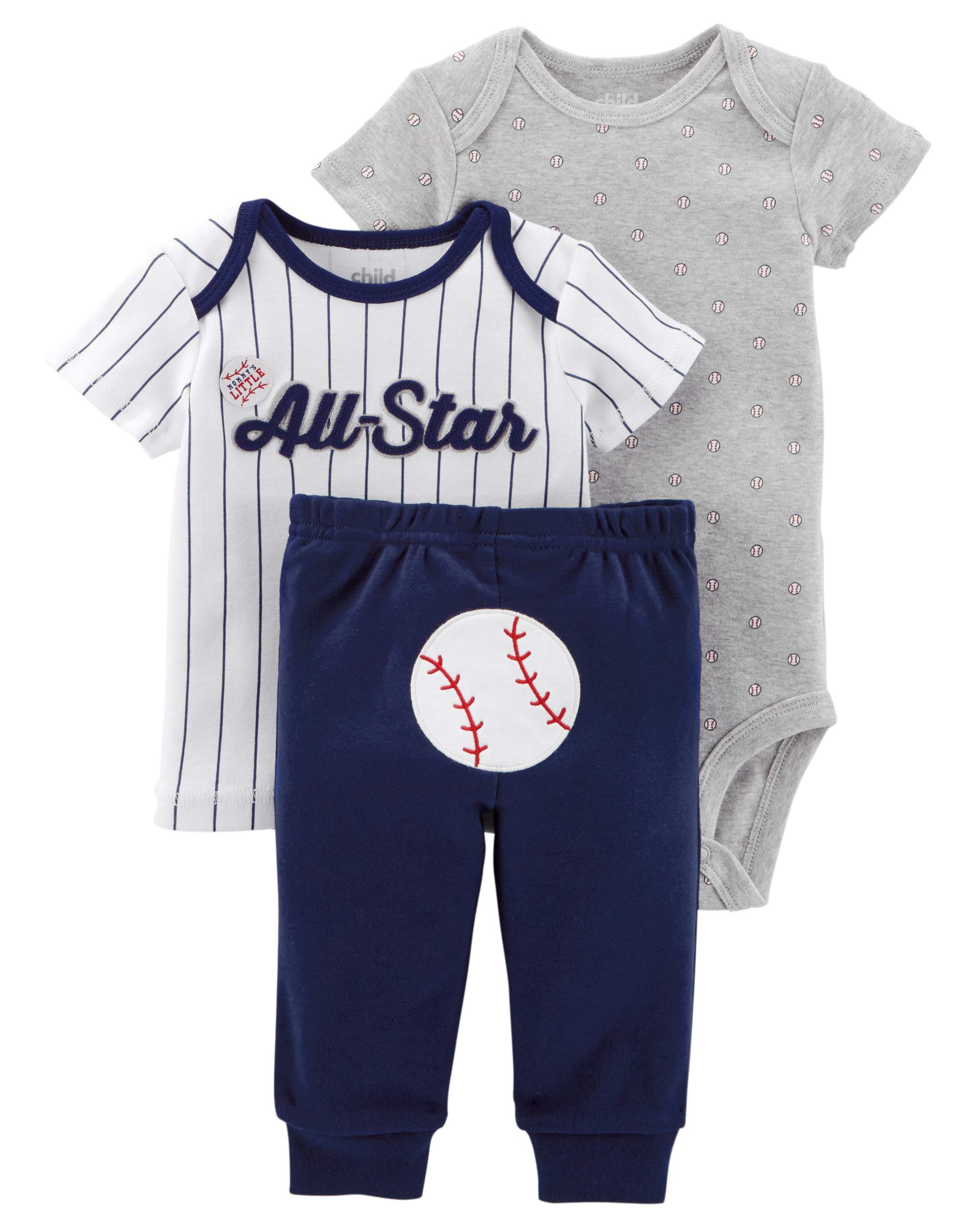 Baby Boy Shirt, Bodysuit, & Pants, 3pc Outfit Set