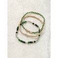 thumbnail image 4 of Time and Tru Goldtone Beaded Stretch Bracelets, Mama Mantra, 3 Pieces, Female, Green, 4 of 4