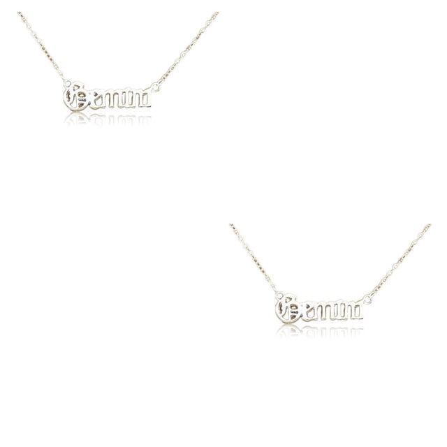 Qarigey Collar del zodiaco con tarjeta de visualización Colgante de cadena de joyería Sagitario oro Géminis Plata 2piezas Qarigey CBP222048