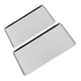 thumbnail image 4 of Phenofice 2pcs Metal Serving Platter Rectangular Silver For Gathering Use Sleek, 4 of 8