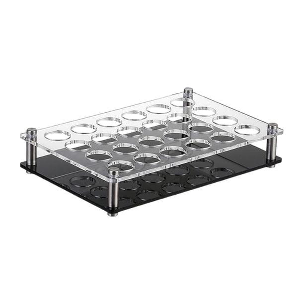 Bandeja para vasos de vidrio Estante para tazas de cóctel Soporte para encimera Taza de café Estante para tazas de agua Agujeros redondos Soporte para , 24 hoyos negro